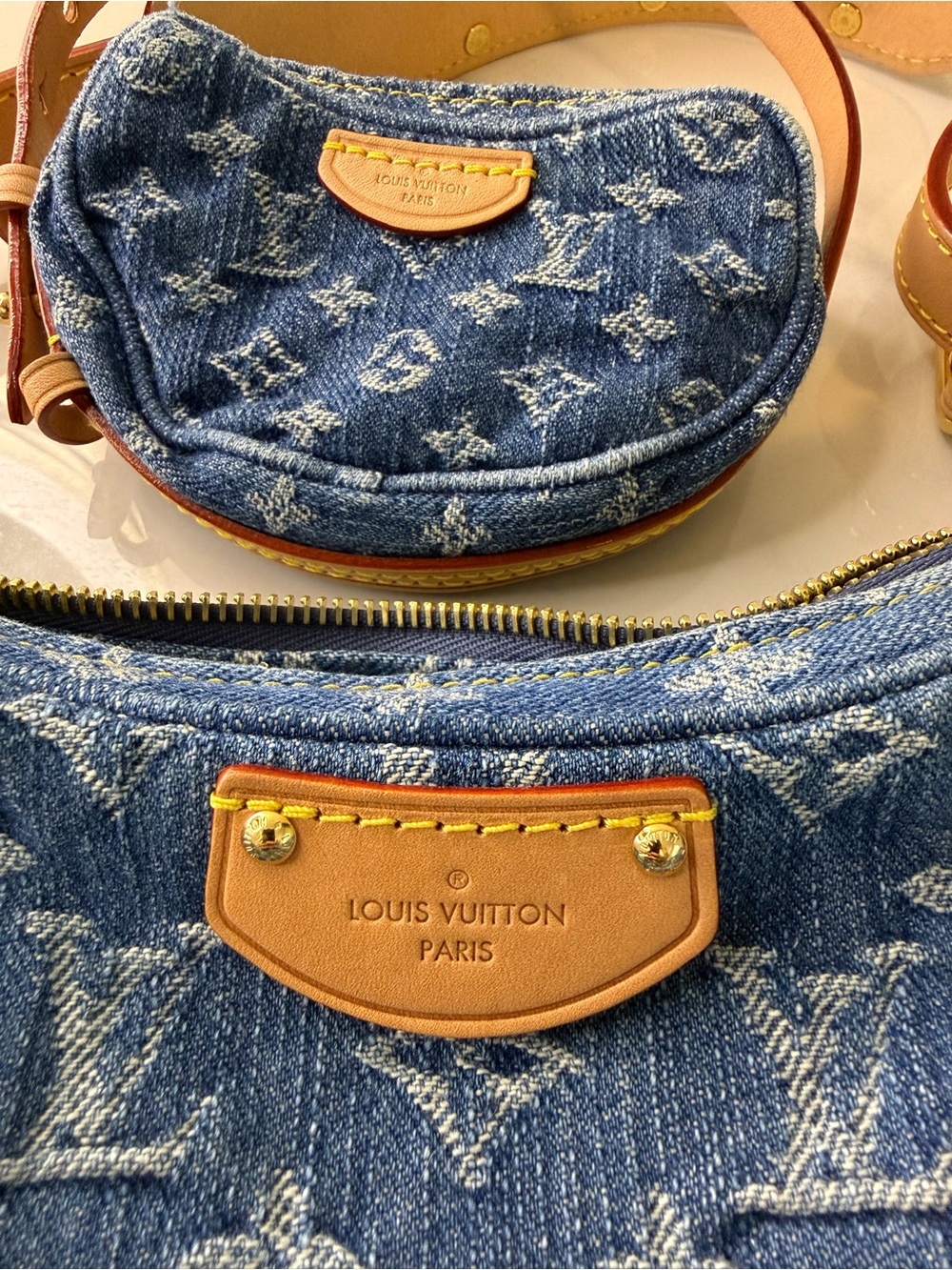 Louis Vuitton Croissant MM Monogram Denim Blue M46856 + Matching Pochette - Picture 8 of 8